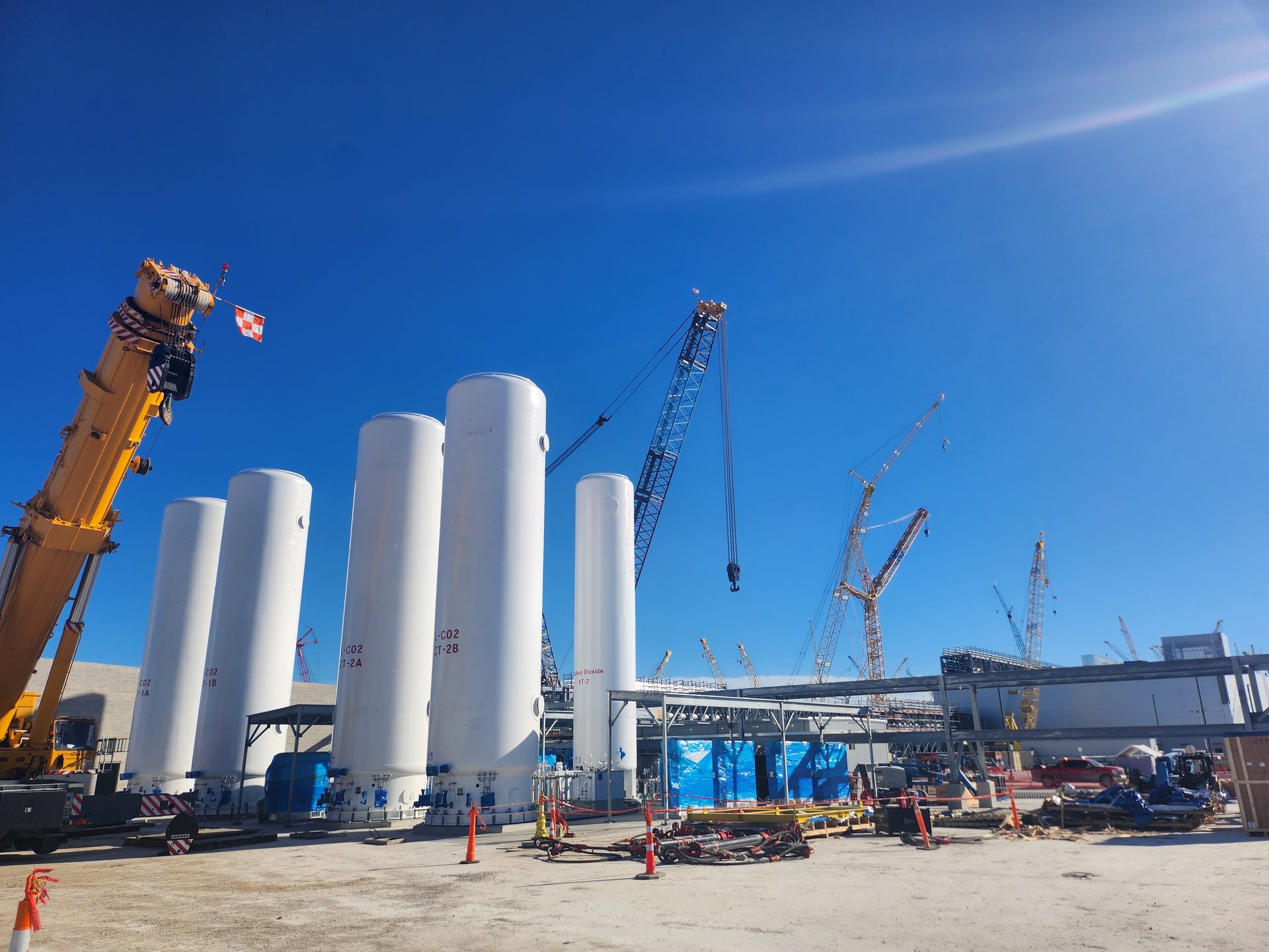 Completed CO2 bulk tank installation site